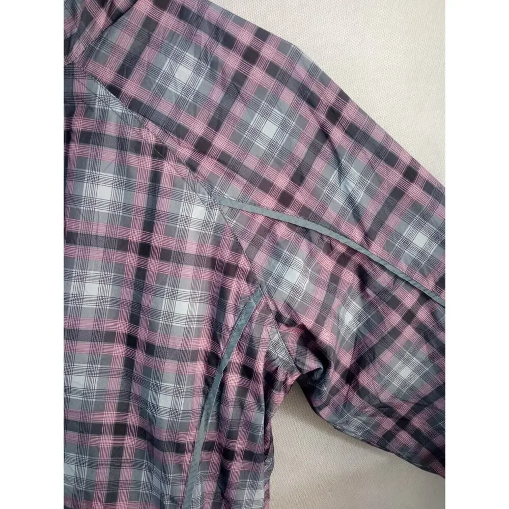 Sunice Weather Womens 1/4 Zip Pullover Windbreaker Pink Plaid Size Large